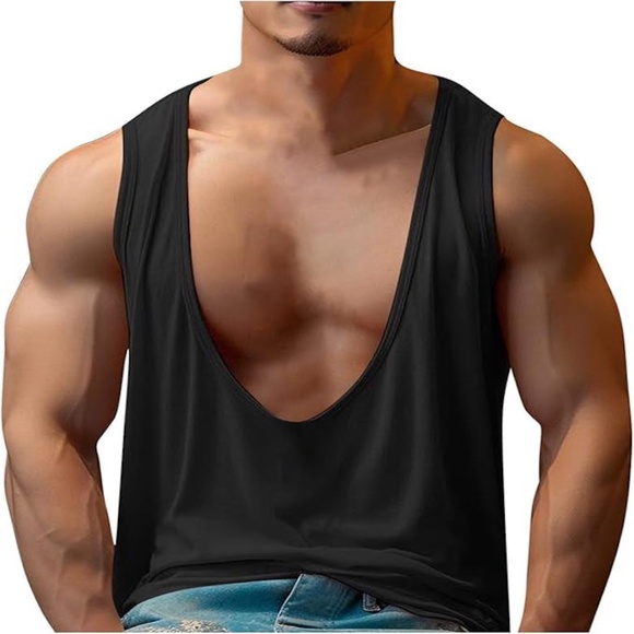 Incerun Deep Scoop Tank Top Small Gently worn 95% polyester/5% spandex - Picture 1 of 4
